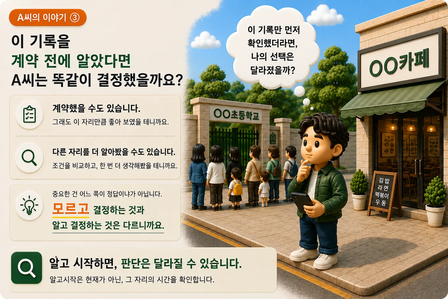 이 기록을 계약 전에 알았다면 A씨는 똑같이 결정했을까요?